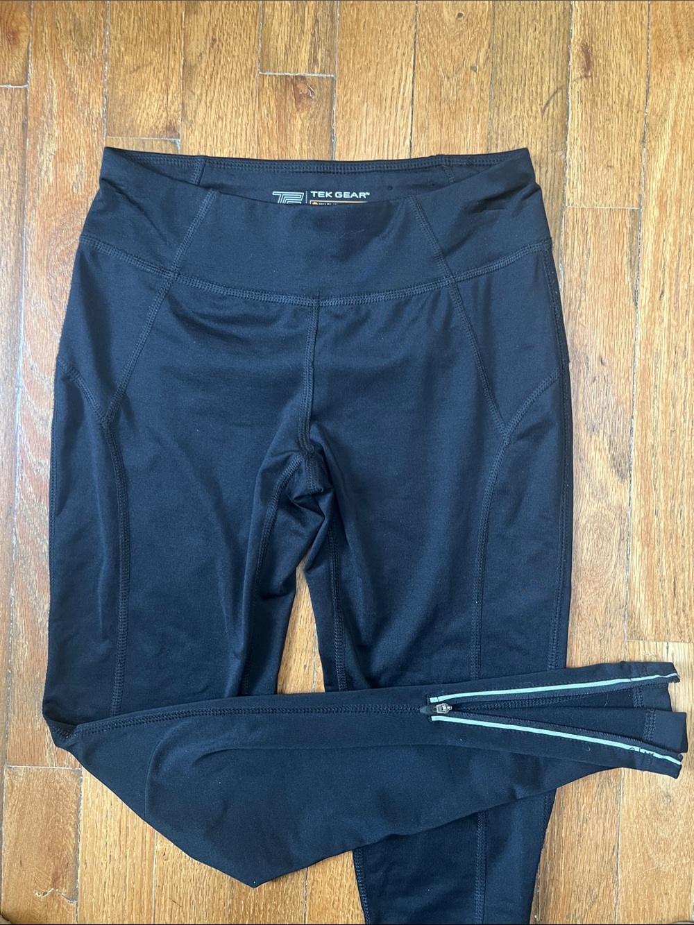 tek gear Black womens Active Leggings with Ankle Zippers
